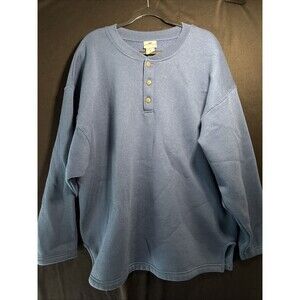 Vintage 90s Pro Spirit Blue Crewneck Buttons Sweatshirt Size 2X